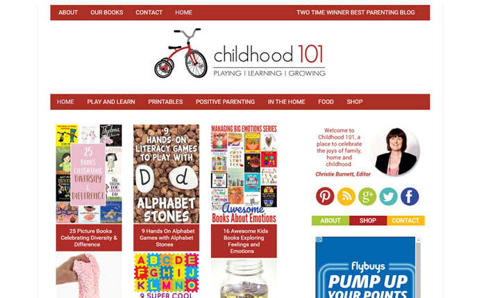 Childhood 101 blog design