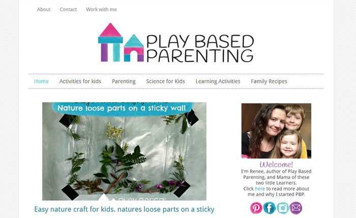 play based parenting  blog design