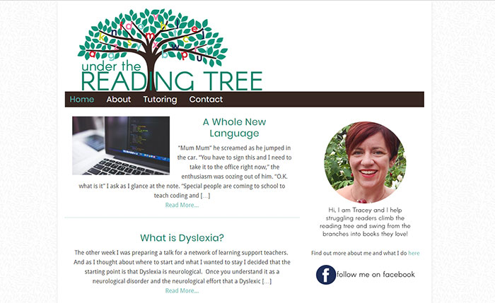 Under The Reading Tree blog design